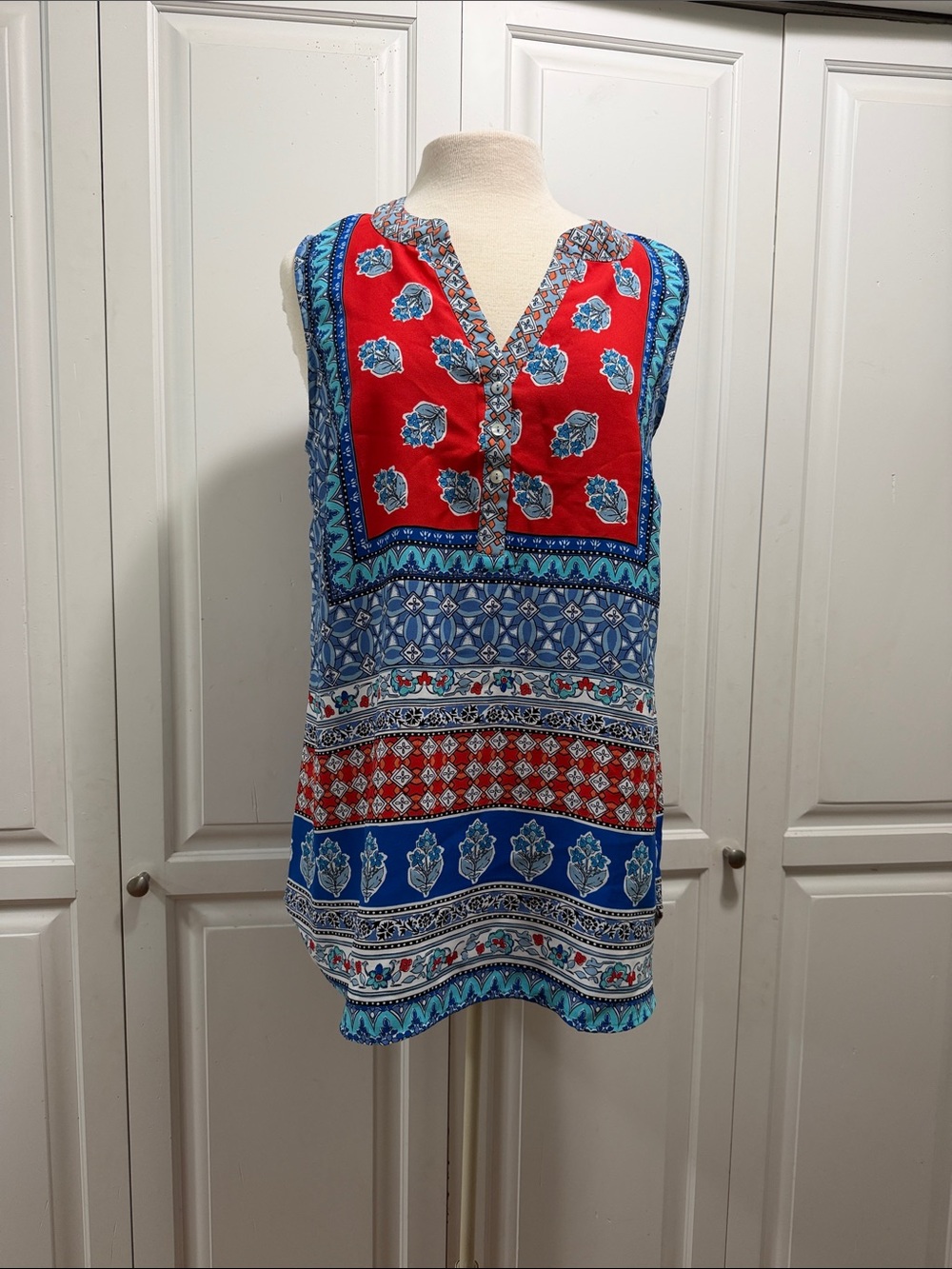Susan Graver Sleeveless V-Neck Top